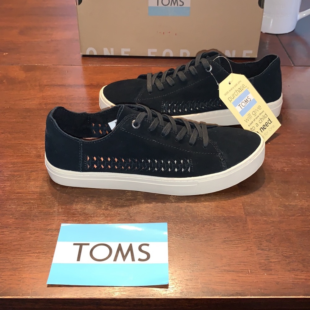 TOMS Black Deconstructed Suede Shoes